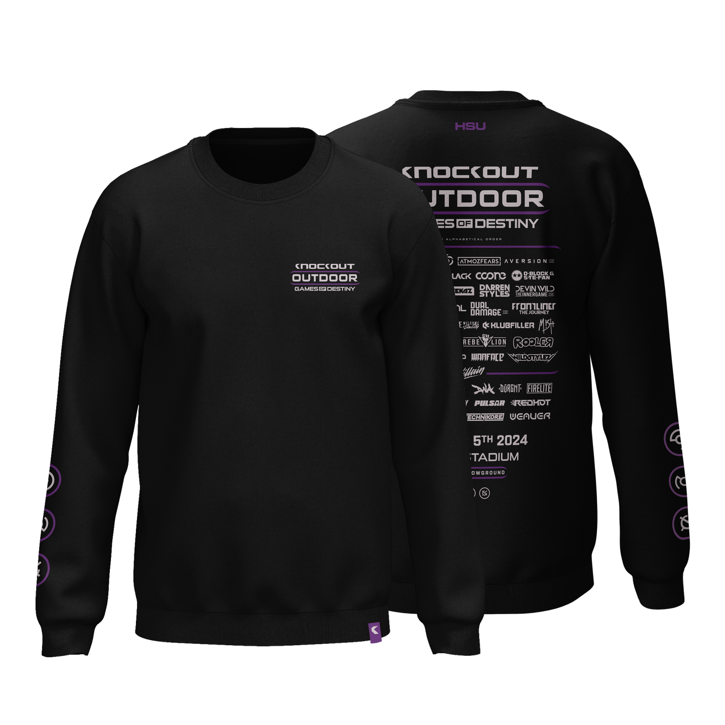 KNOCKOUT OUTDOOOR 2024 CREW NECK - BLACK