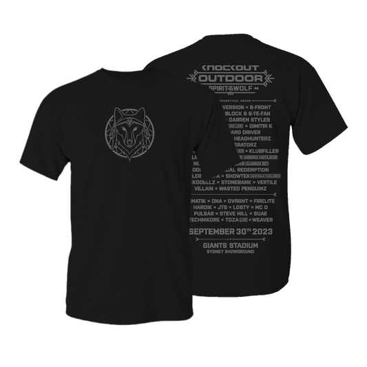 Knockout 2023 T-Shirt Wolf Lineup x Black