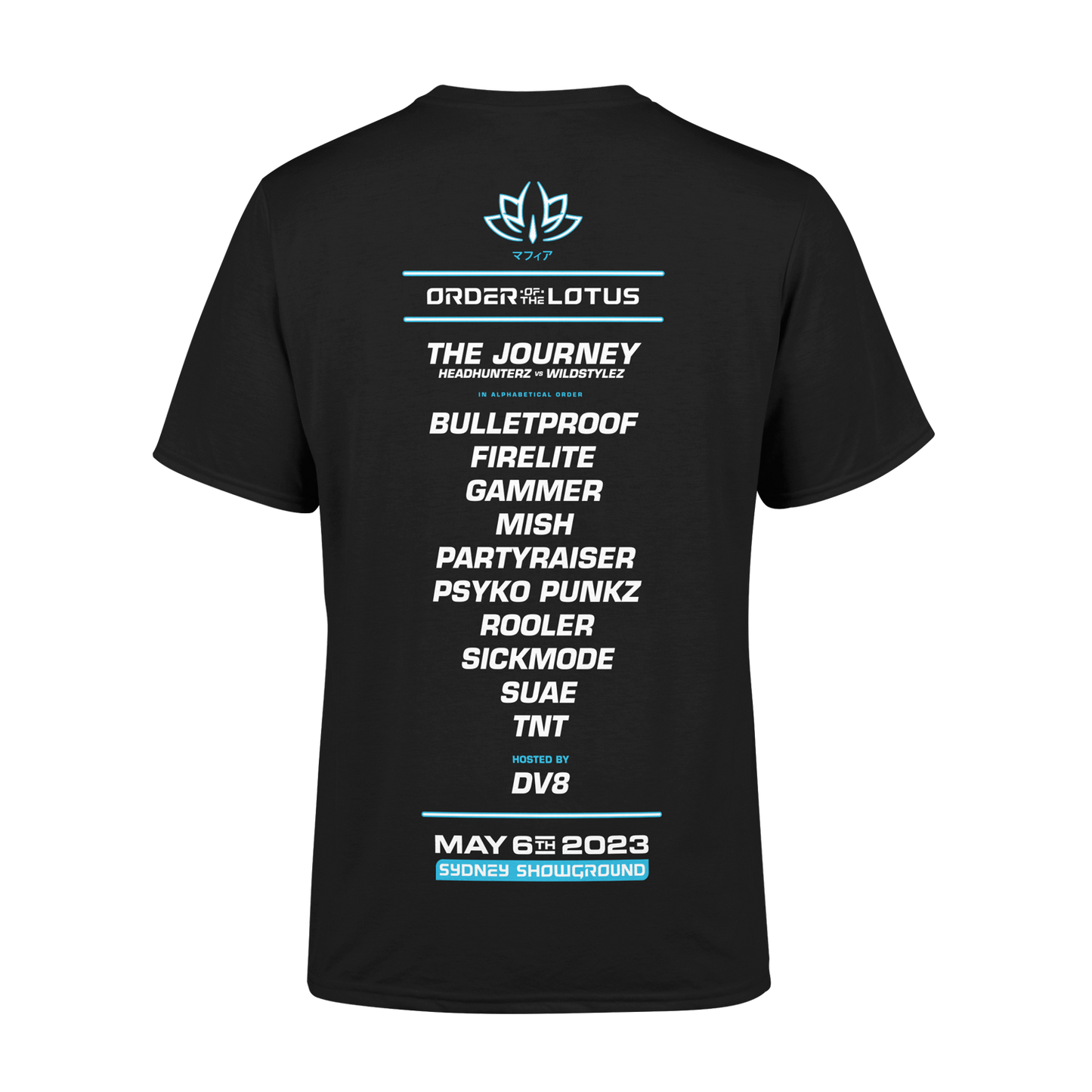 Midnight Mafia 2023 Line up T-Shirt x Blue