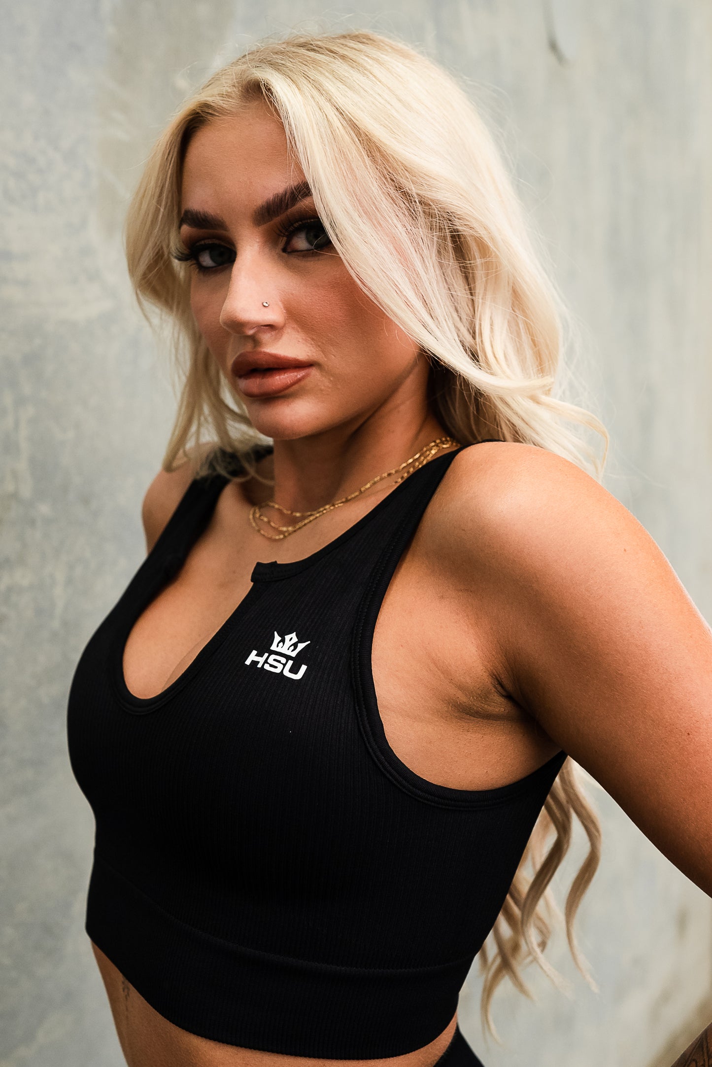 RIBBED CROP SS x BLACK