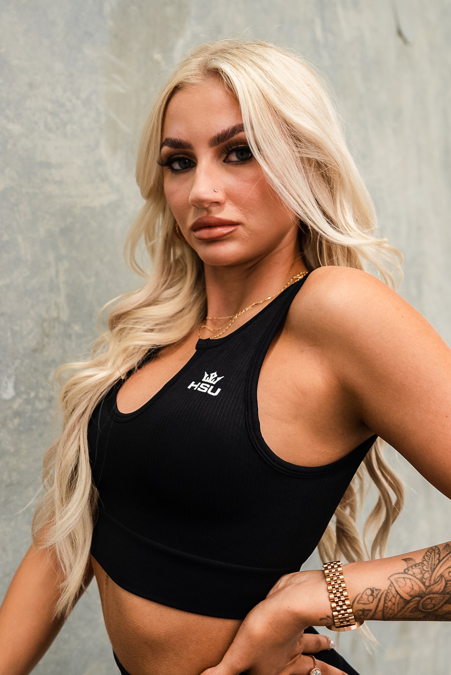 RIBBED CROP SS x BLACK