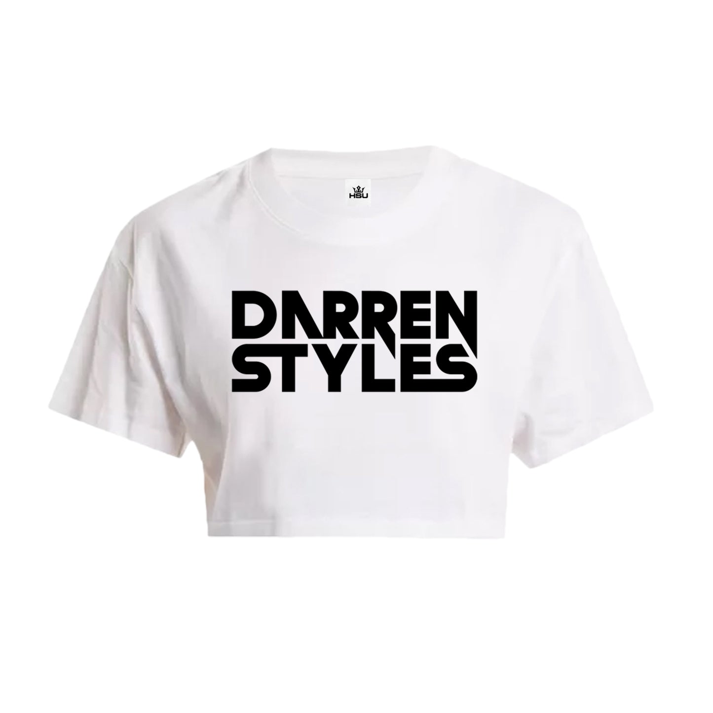 Darren Styles Crop Top x Logo Print White