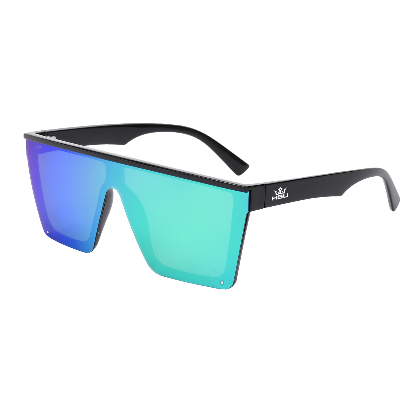 HSU Shield Sunglasses x Blue Green Mirror Reflective Lens