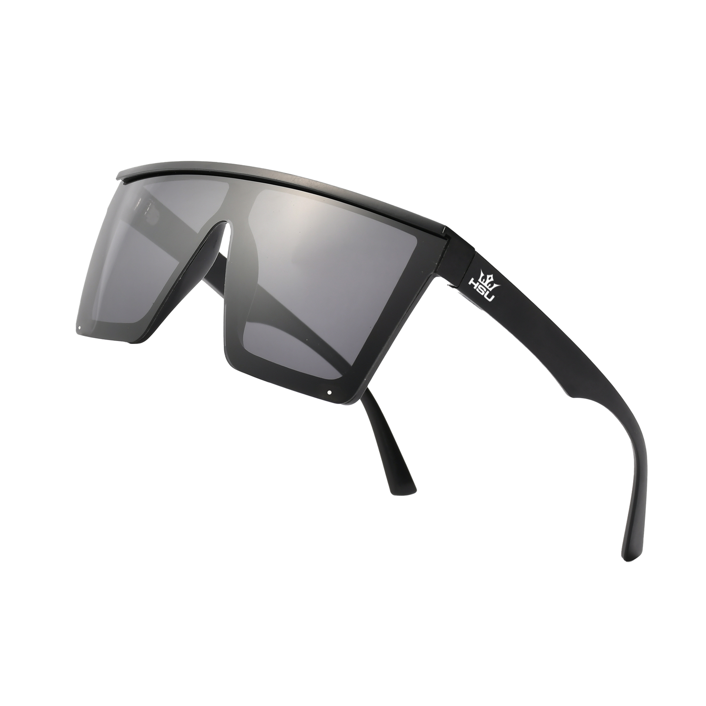 HSU Shield Sunglasses x Black Smoke Mirror Reflective Lens