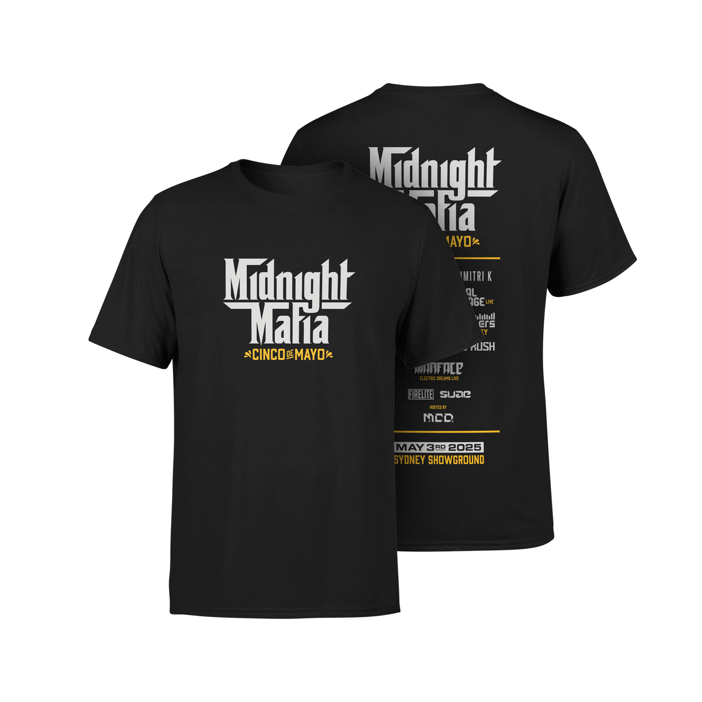 MIDNIGHT MAFIA 2025 T-SHIRT - LINE UP