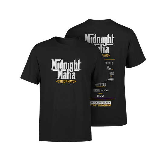 MIDNIGHT MAFIA 2025 T-SHIRT - LINE UP