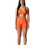 365 Everywear Halter Shorts - Sunset Orange