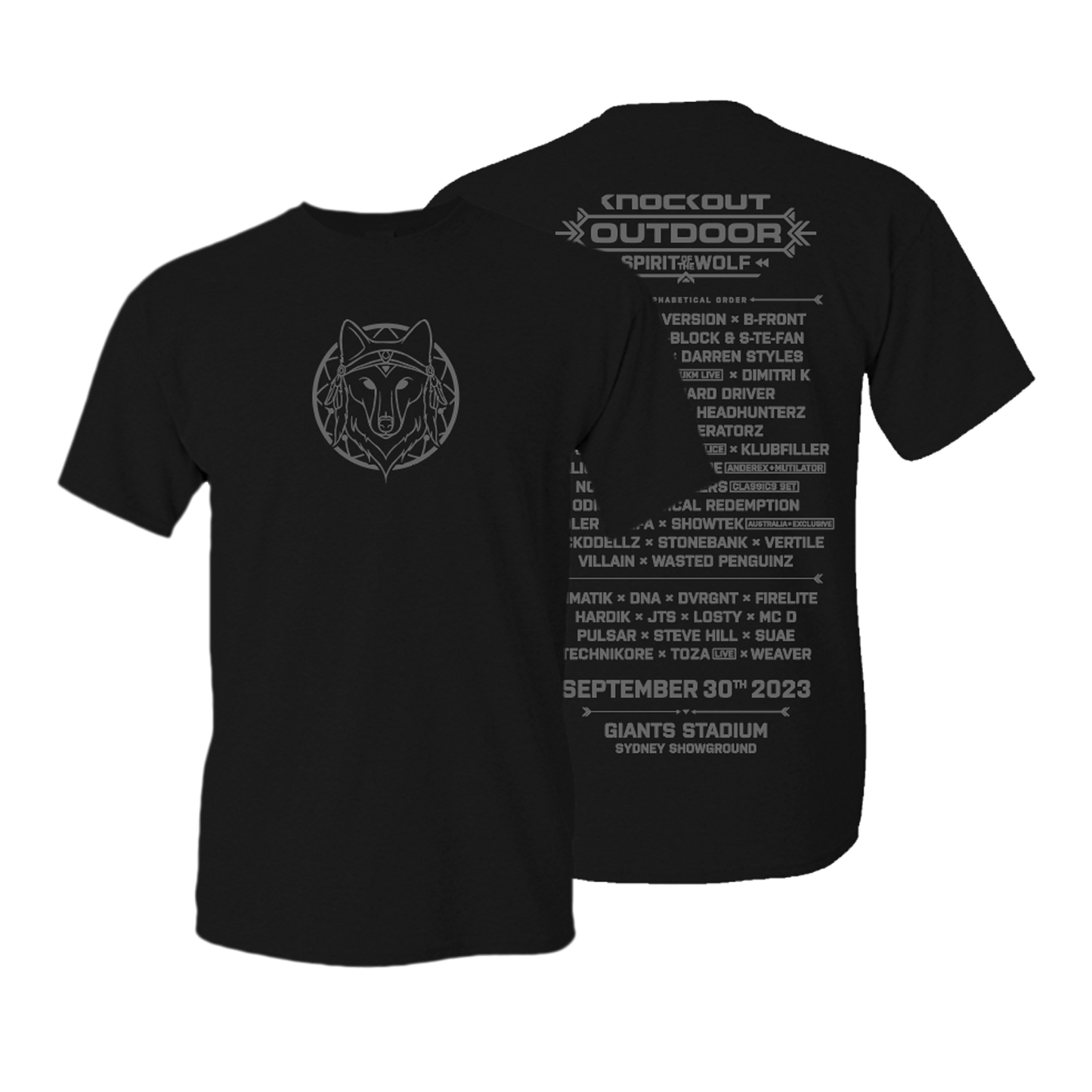 Knockout 2023 T-Shirt Wolf Lineup x Black