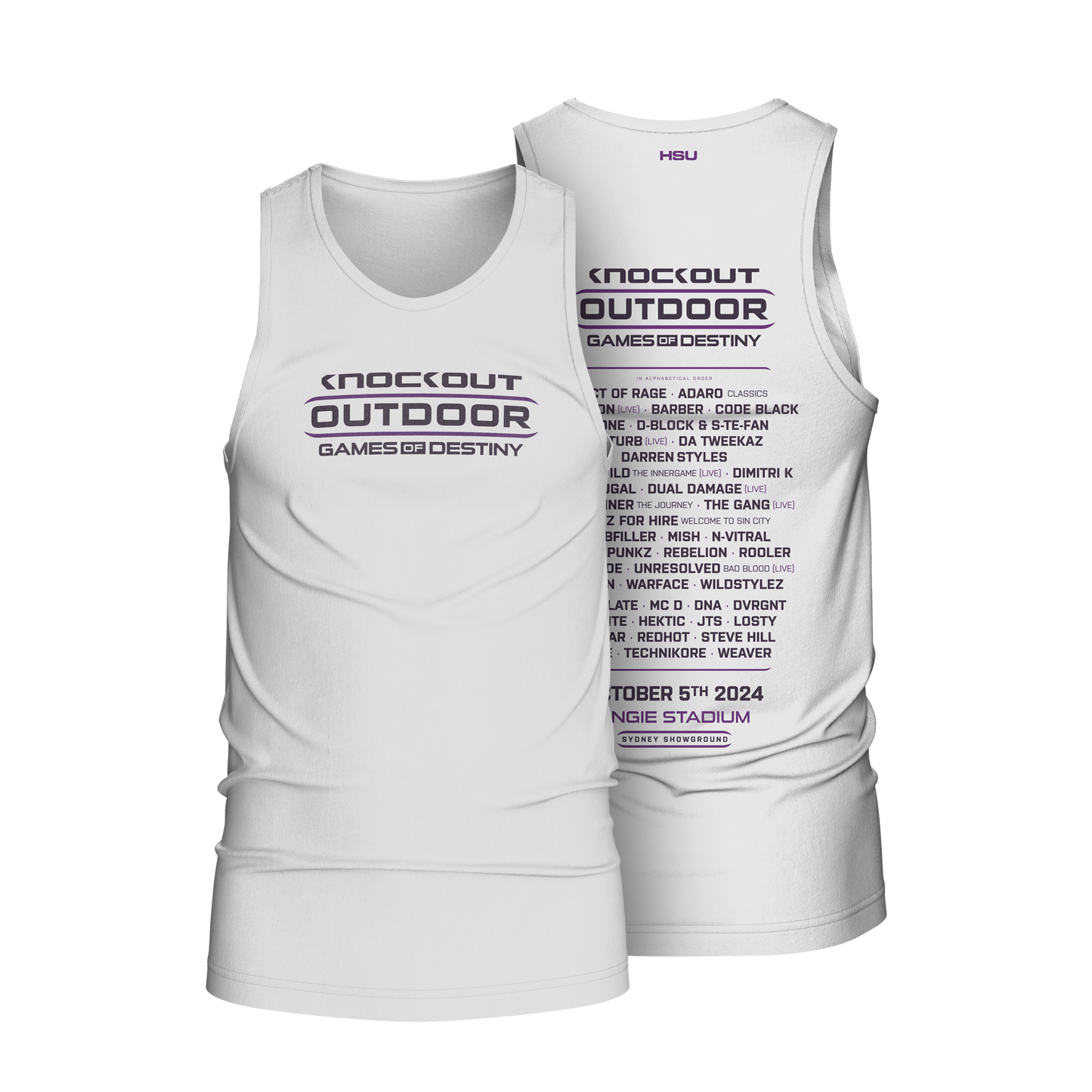 Knockout Outdoor 2024 Muscle Singlet x White