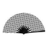 HSU LARGE HAND FAN - SCRIPT LOGO PATTERN