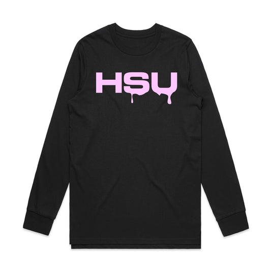 HSU Black Long Sleeve x Purple Print