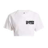 Darren Styles Cropped Tee - White Pocket Print